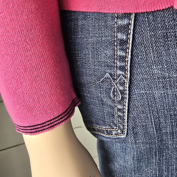 Emma James Pink Attached Cardigan Bow Tie Sweater Top Women's Petite Small - Picture 5 of 8